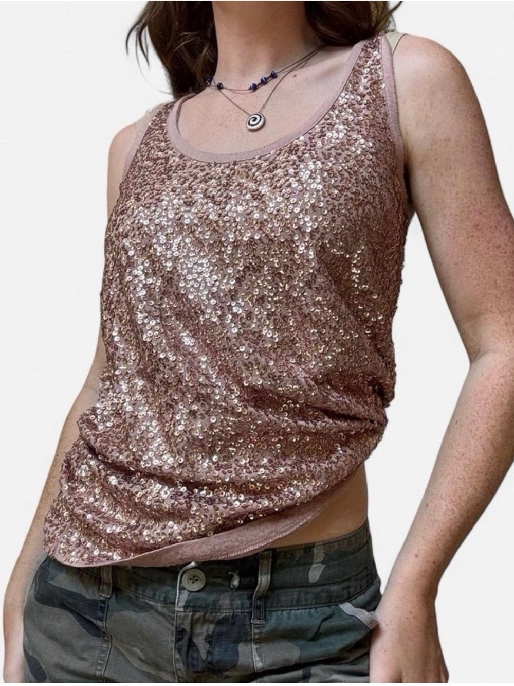 J. Crew Rose Gold Sequin Camisole Tank